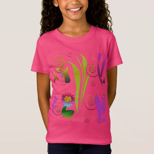 T-Shirt Abstract Floral with Spirals (Devant)