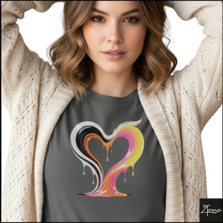 T-shirt Abstract Glossy Dripping Heart Pop Art