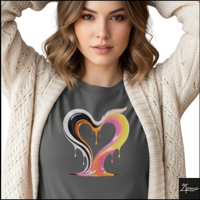 T-shirt Abstract Glossy Dripping Heart Pop Art (Sample design. Several style are available to choose from, with the option to add a name & color.
)