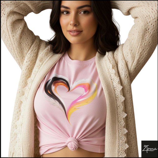 T-shirt Abstract Glossy Feathered Heart Pop Art (Sample design. Several style are available to choose from, with the option to add a name & color.
)