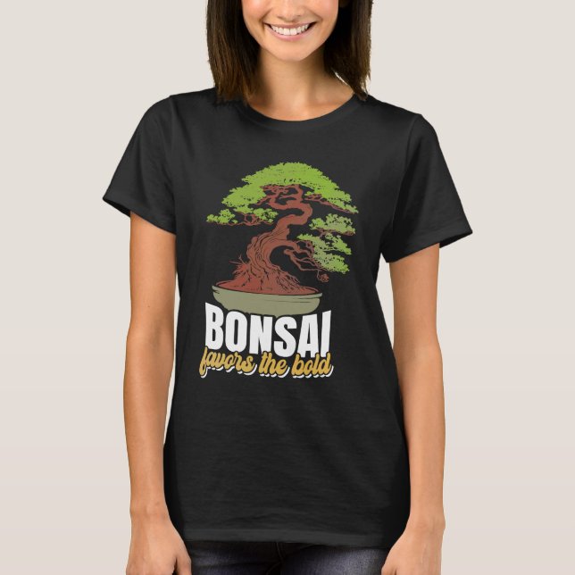 T-shirt Abstract Pleasant Patience Of Bonsai Quote (Devant)