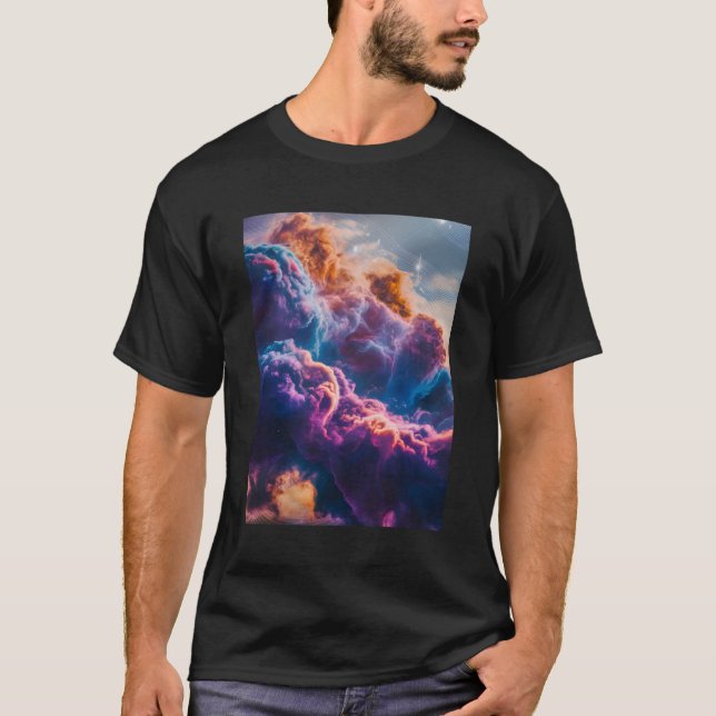 T-shirt Abstract Space Nebula Art - Colorful Cosmic (Devant)