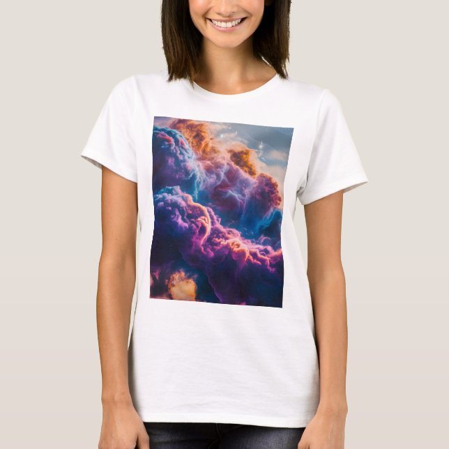 T-shirt Abstract Space Nebula Art - Colorful Cosmic (Devant)