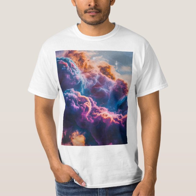 T-shirt Abstract Space Nebula Art - Colorful Cosmic (Devant)