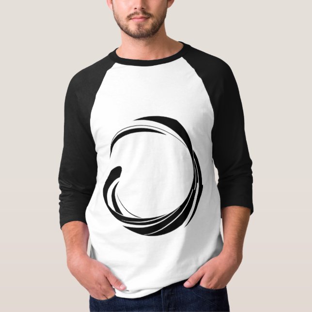 T-shirt Abstract Swirl Circle Design – curved ring artwork (Devant)