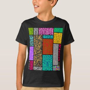 T-shirt Abstraction de design graphique floral Mondrian