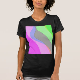 T-shirt Abstrait 703 - Rétro Super Rose Et Vert