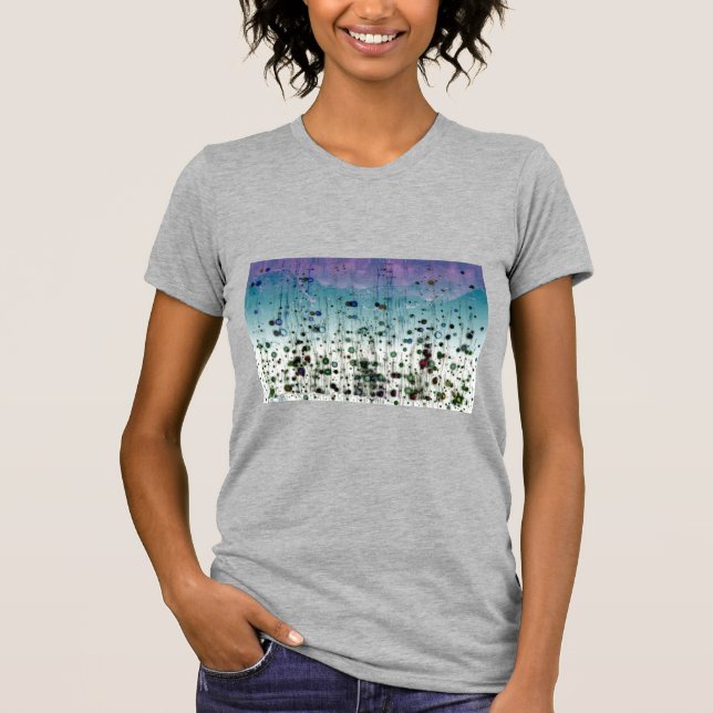 T-shirt abstrait Aqua II violet et noir (Devant)