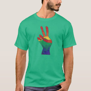 T-shirt Abstrait arc-en-ciel signe de paix tee - shirts ma