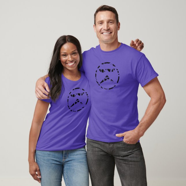 T-Shirt Abstrait Asymétrie de Base Foncé (Unisexe)