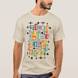 T-shirt Abstrait atomique moderne du milieu du siècle