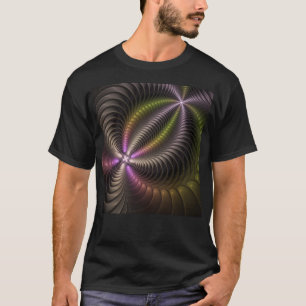 T-shirt Abstrait brillant Trippy coloré 3D Fractal Art