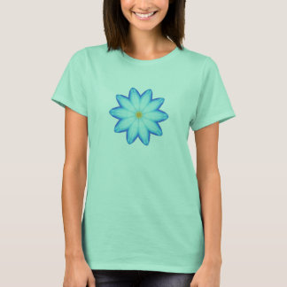 T-shirt Abstrait chemise de peinture à fleurs de lotus ble