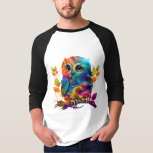 T-Shirt abstrait coloré de Hibou