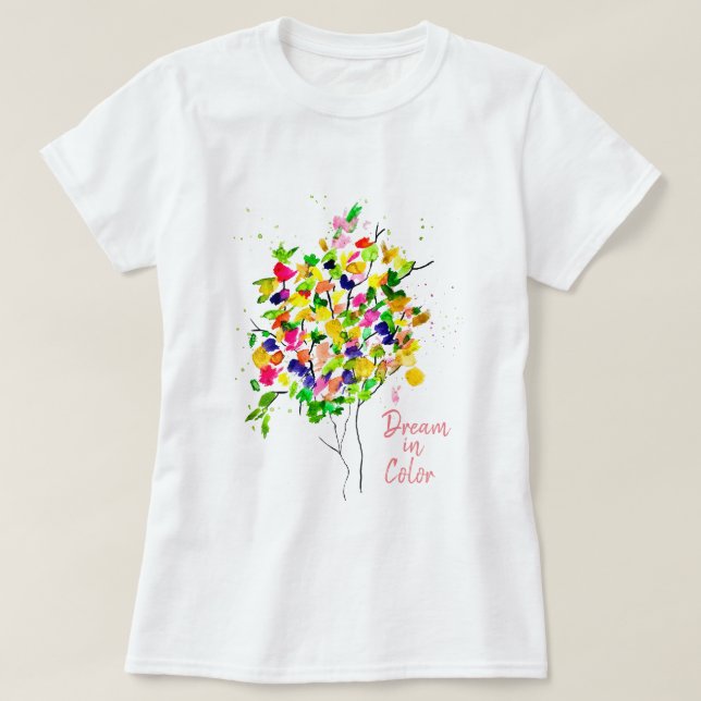 T-shirt abstrait couleur aquarelle (Design devant)