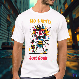 T-Shirt Abstrait de Joueur de Football Vibrant