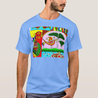 T-shirt Abstrait dessin coloré