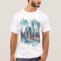 T-shirt Abstrait en aquarelle de New York
