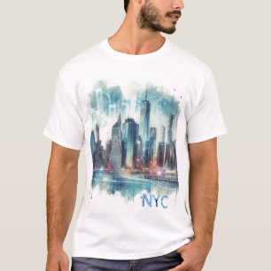 T-shirt Abstrait en aquarelle de New York