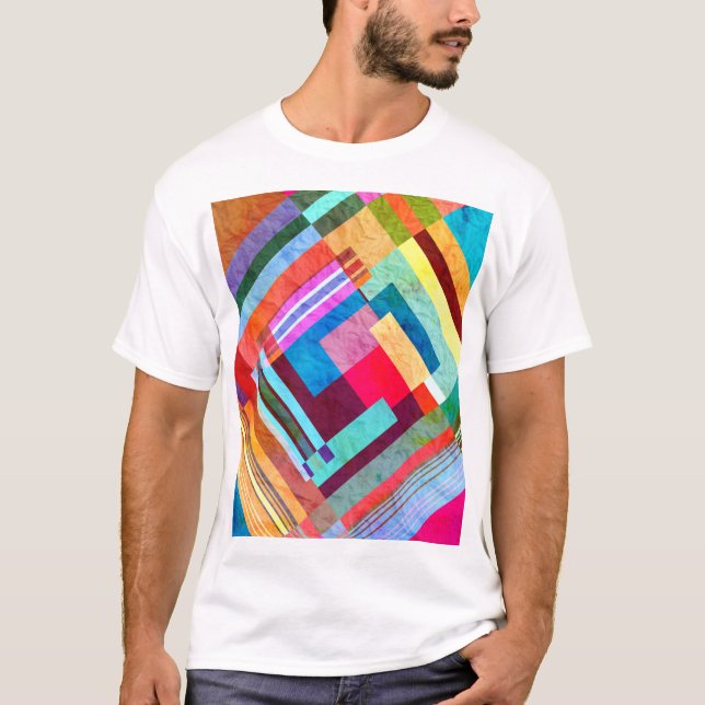 T-shirt Abstrait géométrique, arrière - plan de couleur gr (Devant)