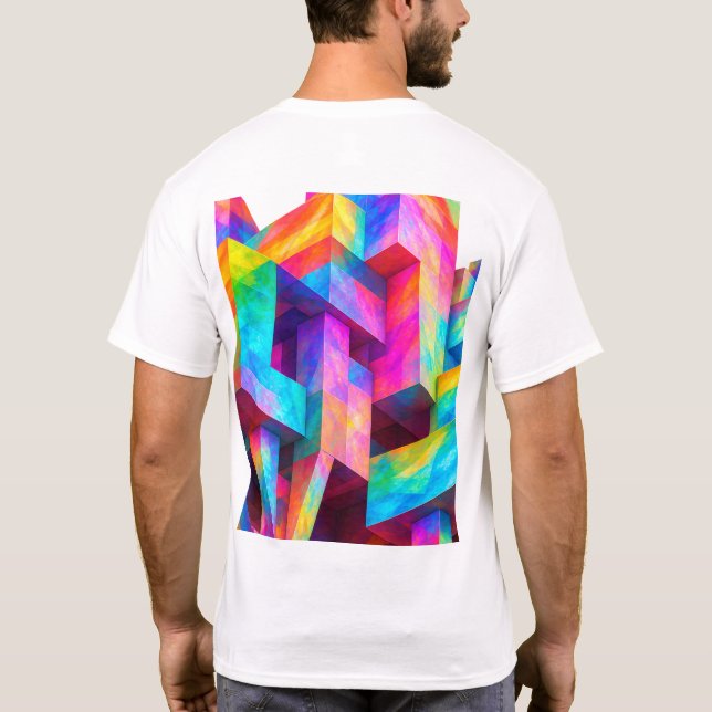 T-Shirt Abstrait Géométrique Coloré – Mode Vibrant (Dos)