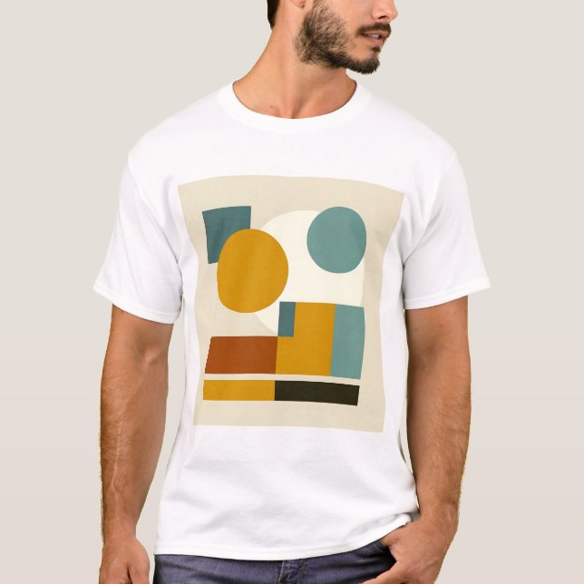 T-shirt Abstrait Géométrique Le Milieu Du Siècle Moderne (Devant)