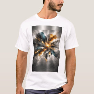 T-shirt Abstrait Géométrique Métallique Industriel