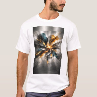 T-shirt Abstrait Géométrique Métallique Industriel