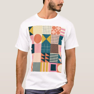 T-shirt Abstrait géométrique moderne : Conception colorée
