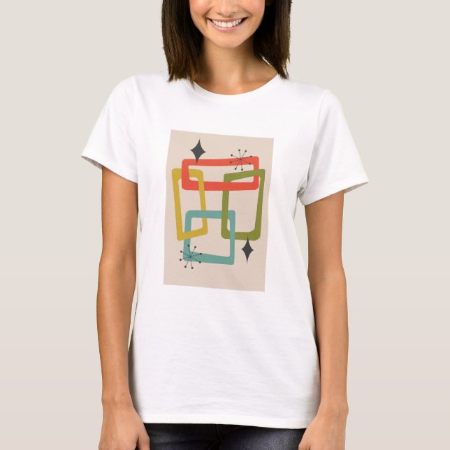 T-shirt Abstrait géométrique moderne du milieu du siècle (Devant)