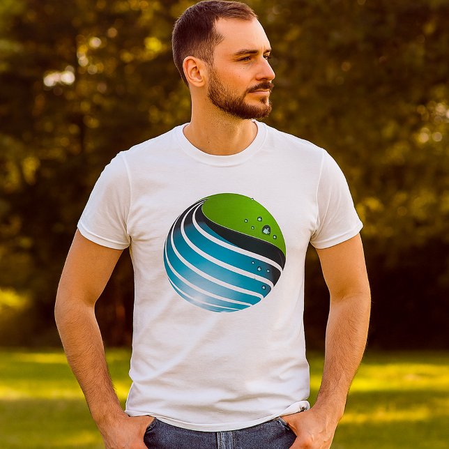 T-shirt Abstrait Green and Blue Globe Modern Earth (Créateur téléchargé)