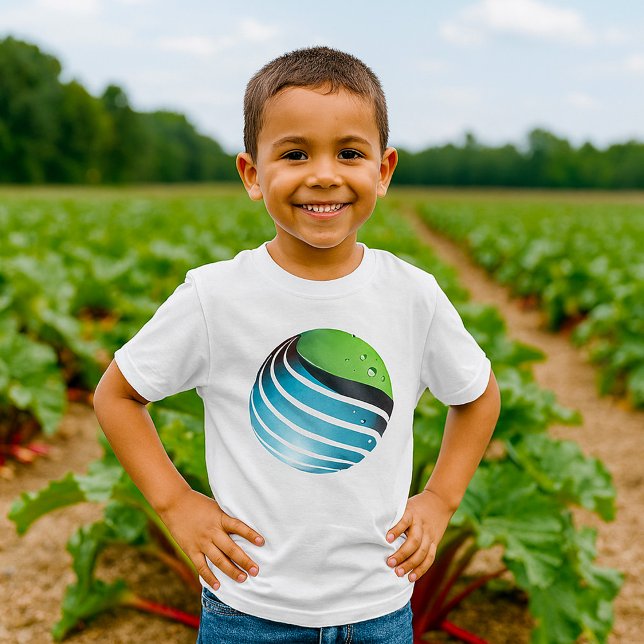 T-shirt Abstrait Green and Blue Globe Modern Earth (Créateur téléchargé)