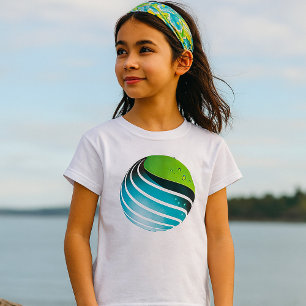 T-shirt Abstrait Green Blue Globe
