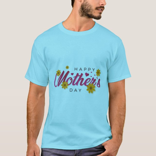 T-shirt Abstrait Happy Mother’s Day Typographie (Devant)