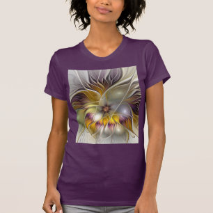 T-shirt Abstrait Imaginaire coloré Fleur Fractal Art