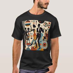T-shirt Abstrait Jazzy Martinis et Dancing Cocktail Party