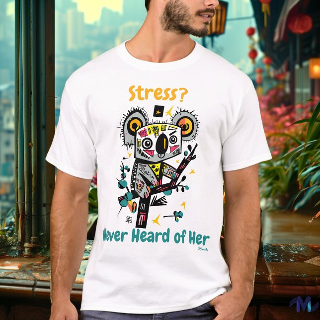 T-Shirt Abstrait Koala Sans Stress Vibrant (Créateur téléchargé)