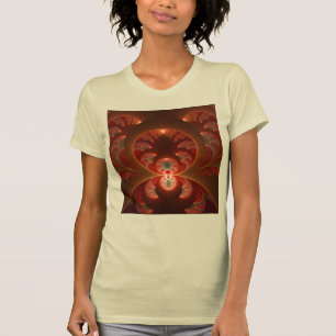 T-shirt Abstrait lumineux rouge orange moderne Fractal