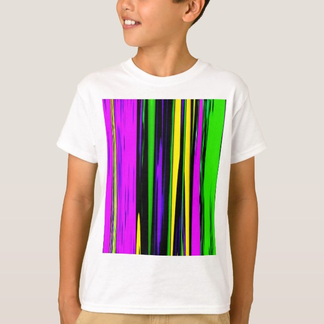 T-shirt Abstrait Mardi Gras Stripes (Devant)