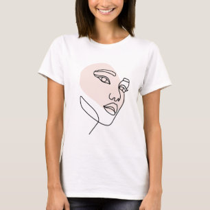 T-shirt Abstrait minima féminin monoligne art