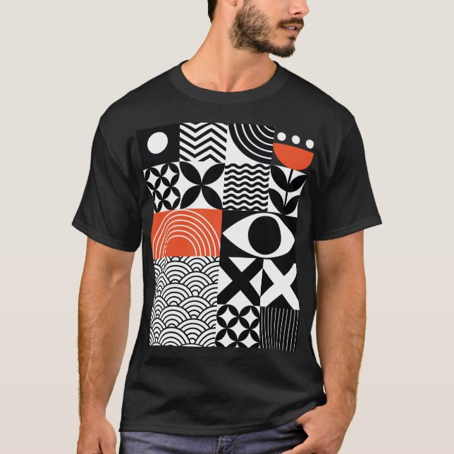 T-shirt Abstrait moderne : toile de design artistique. (Devant)