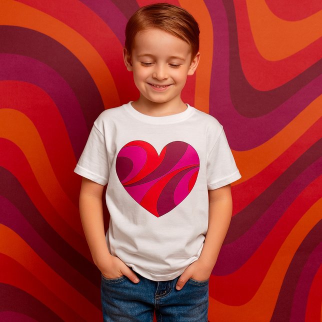T-shirt Abstrait Motif de la rotation du coeur rouge et ro (Créateur téléchargé)