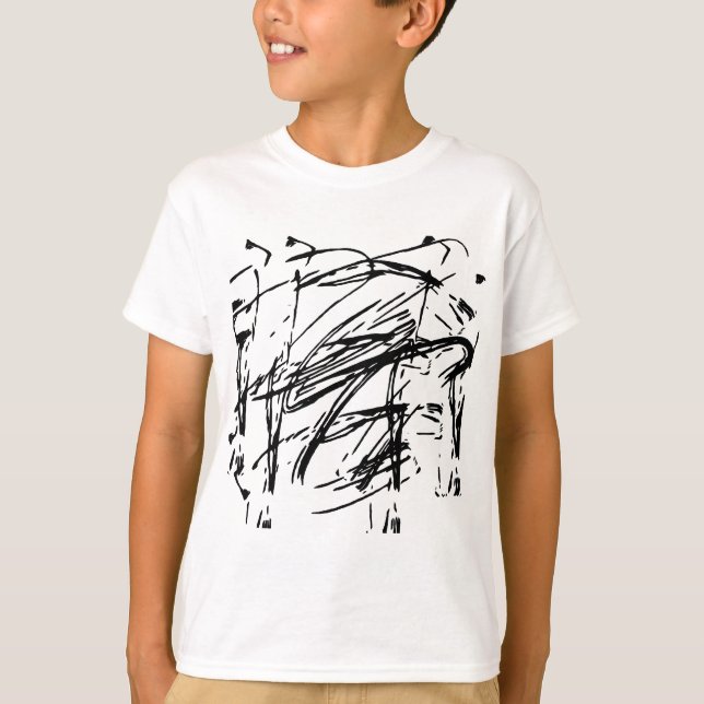 T-shirt Abstrait noir et blanc (Devant)