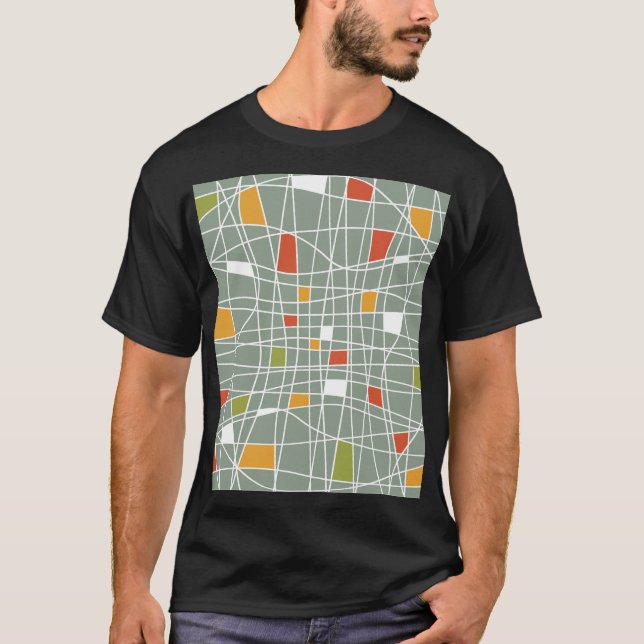 T-shirt Abstrait sans fil : Design Motif moderne. (Devant)