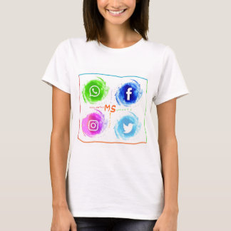 T-shirt abstrait-social-media-watercolor-icons-set_1055-44