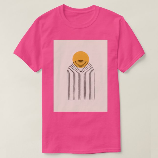 T-shirt Abstrait Sun Mountain Mid siècle moderne (Design devant)
