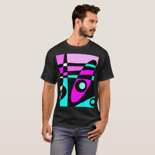 T-shirt Abstrait Surf Turquoise Hot rose jaune noir