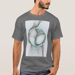 T-shirt Abstrait Turquoise Brown Gold Elegance