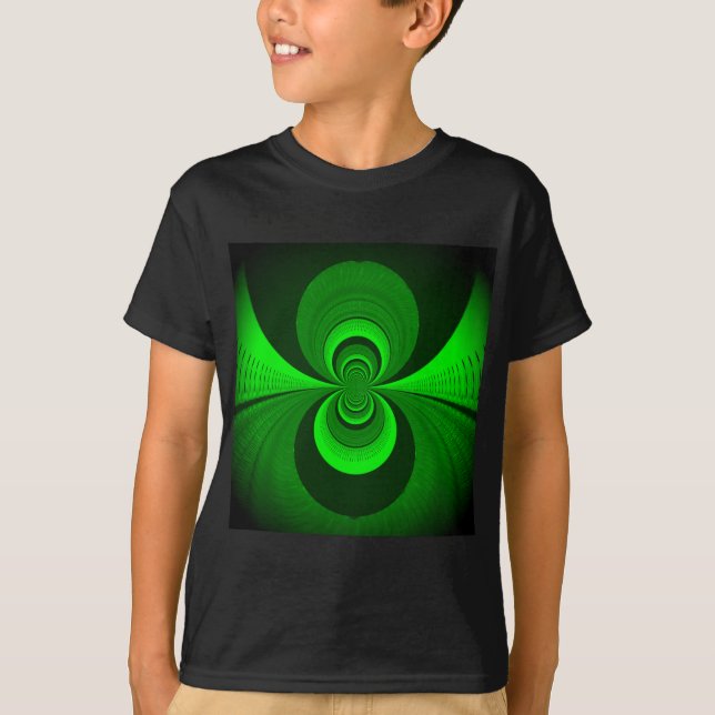 T-shirt Abstrait vert clair Motif Kaleidoscope Super (Devant)