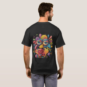 T-shirt Abstrait Visage coloré Artsy amusant Whimsical mod